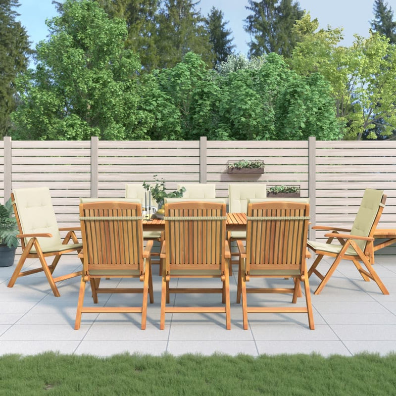 Reclining Garden Chairs with Cushions 8 pcs Solid Wood Teak Payday Deals