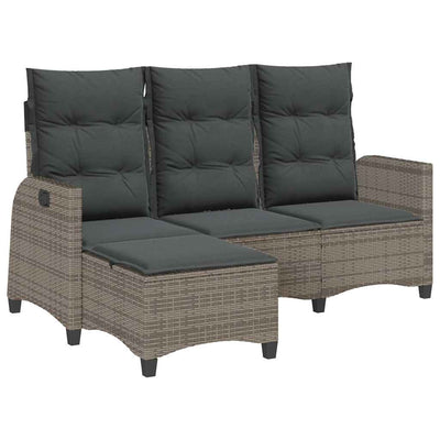 Reclining Garden Sofa with Cushions L-shaped Grey Poly Rattan Payday Deals