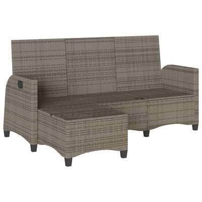 Reclining Garden Sofa with Cushions L-shaped Grey Poly Rattan Payday Deals
