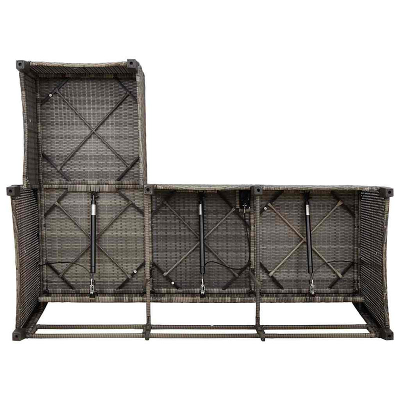 Reclining Garden Sofa with Cushions L-shaped Grey Poly Rattan Payday Deals