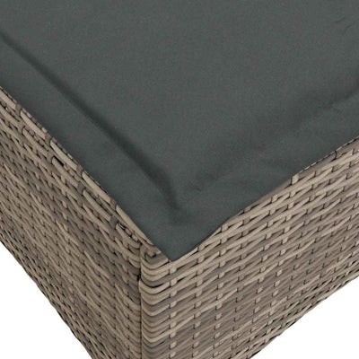Reclining Garden Sofa with Cushions L-shaped Grey Poly Rattan Payday Deals