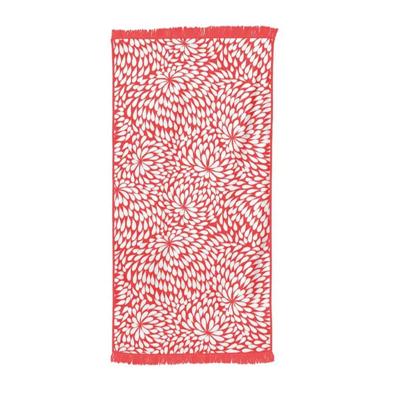 Rectangular Bath Beach Towel with Tassel -Red Payday Deals