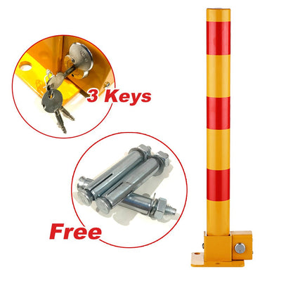 Red Parking Bollard locker Barrier Key Alike lock Fold Down Vehicle Payday Deals