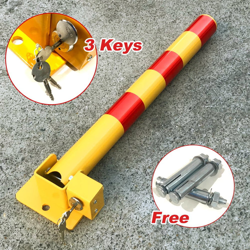 Red Parking Bollard locker Barrier Key Alike lock Fold Down Vehicle Payday Deals