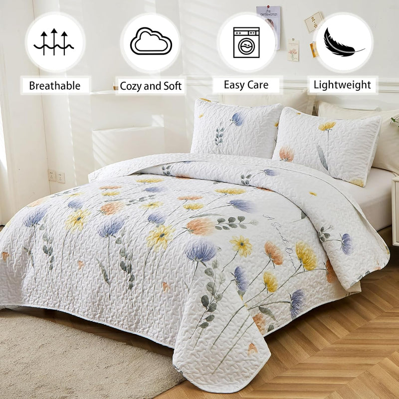 Refined Quilted Bedspread and Pillowcases Set: Class and Comfort Combined - Queen size Payday Deals