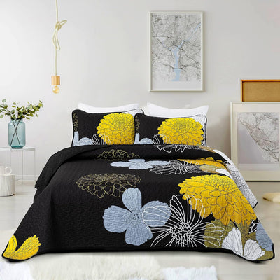 Refined Quilted Bedspread and Pillowcases Set: Perfect Harmony of Comfort and Style - Queen size