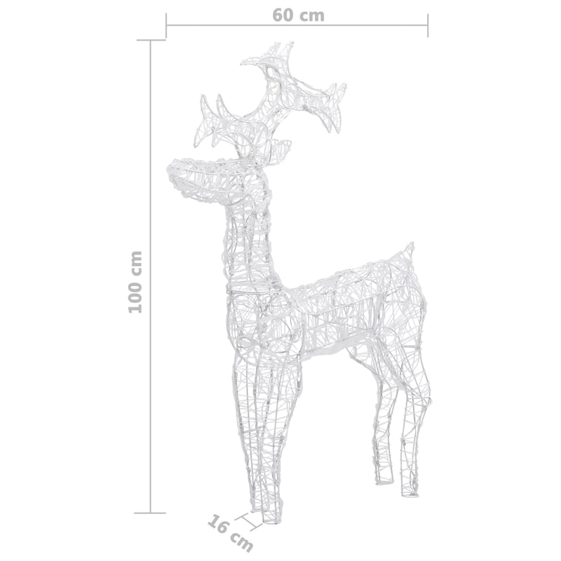 Reindeer Christmas Decoration 90 LEDs 60x16x100 cm Acrylic Payday Deals