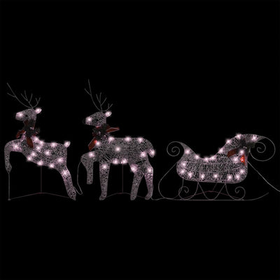 Reindeer & Sleigh Christmas Decoration 60 LEDs Outdoor Gold Payday Deals