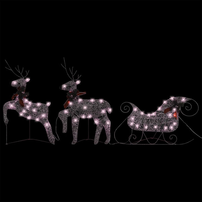 Reindeer & Sleigh Christmas Decoration 60 LEDs Outdoor Gold Payday Deals