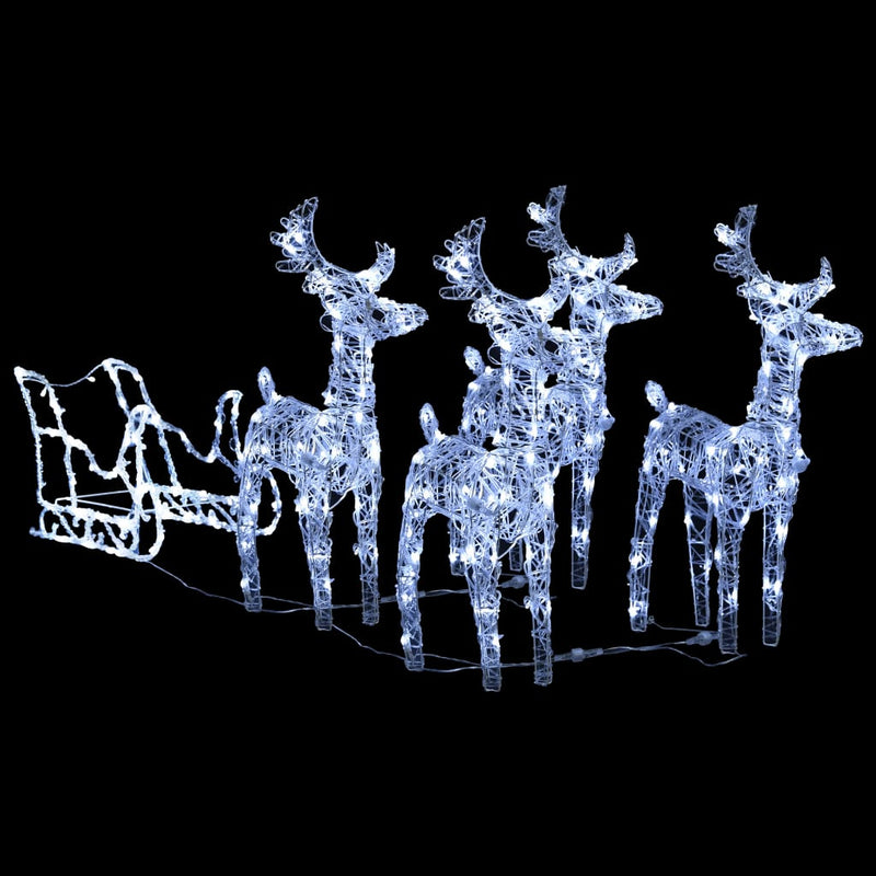 Reindeers & Sleigh Christmas Decoration 280x28x55 cm Acrylic Payday Deals