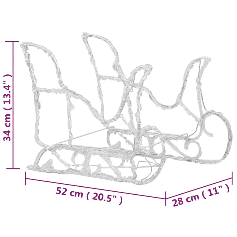 Reindeers & Sleigh Christmas Decoration 320 LEDs Acrylic Payday Deals
