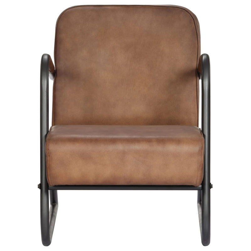 Relax Armchair Light Brown Real Leather Payday Deals