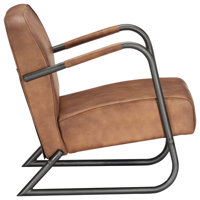 Relax Armchair Light Brown Real Leather Payday Deals