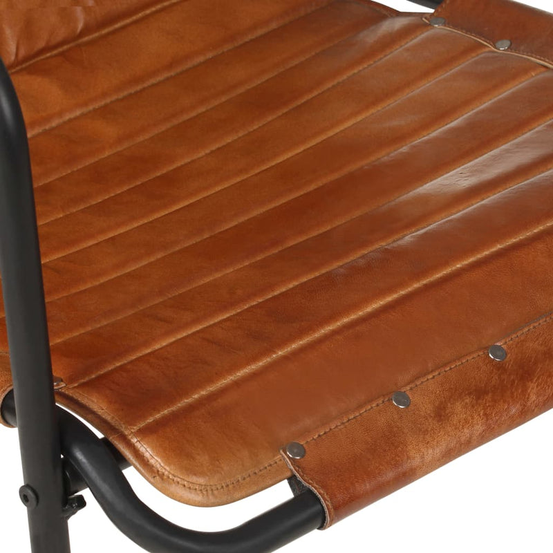 Relaxing Armchair with a Footrest Brown Real Leather Payday Deals