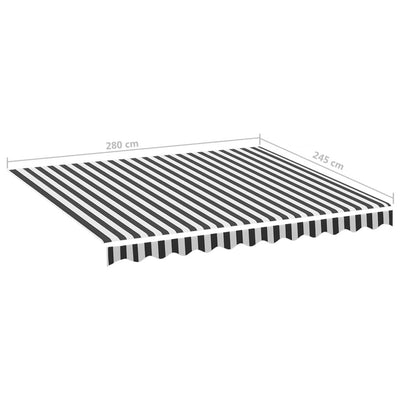 Replacement Fabric for Awning Anthracite and White 3x2.5 m Payday Deals