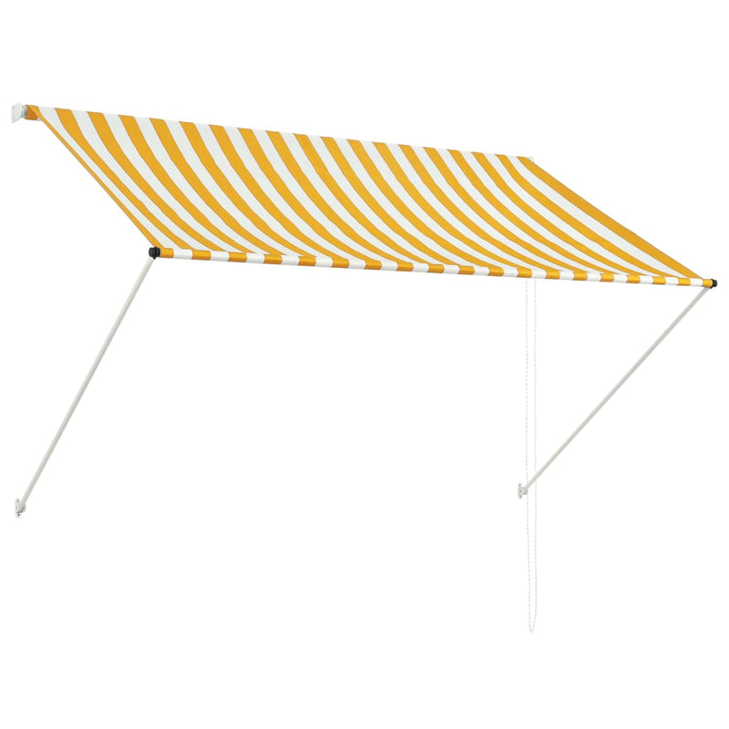Retractable Awning 200x150 cm Yellow and White Payday Deals