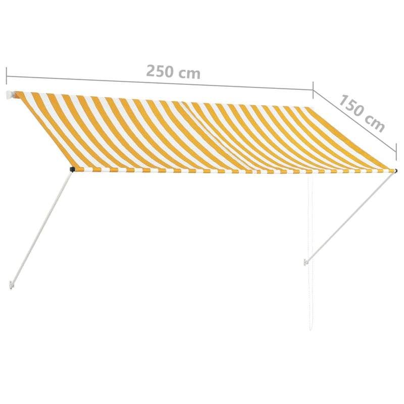 Retractable Awning 250x150 cm Yellow and White Payday Deals