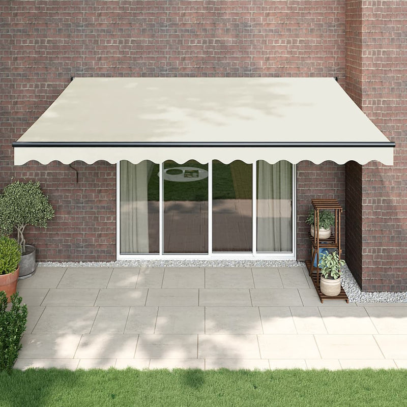 Retractable Awning Cream 4x3 m Fabric and Aluminium Payday Deals
