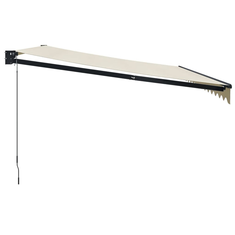 Retractable Awning Cream 4x3 m Fabric and Aluminium Payday Deals