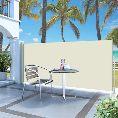 Retractable Side Awning 120 x 300 cm Cream