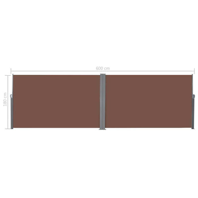 Retractable Side Awning 180x600 cm Brown Payday Deals