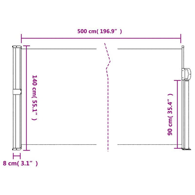 Retractable Side Awning Anthracite 140x500 cm Payday Deals