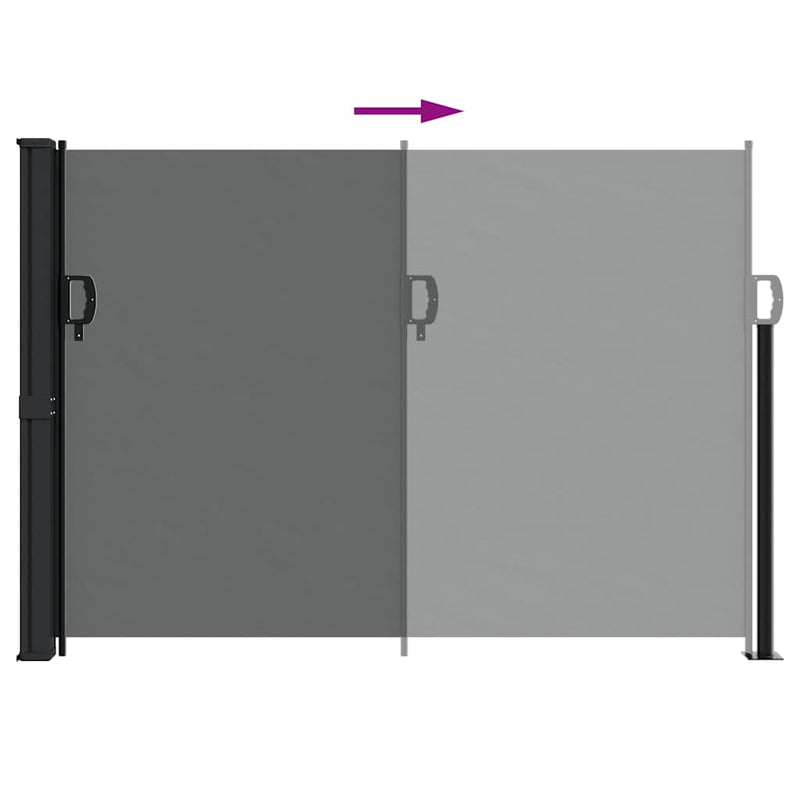 Retractable Side Awning Anthracite 140x600 cm Payday Deals
