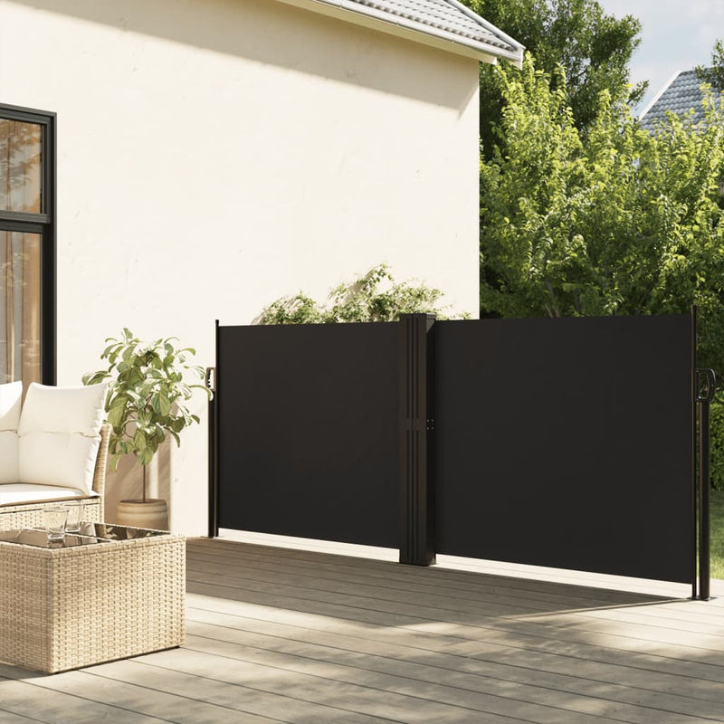 Retractable Side Awning Black 100x1000 cm Payday Deals