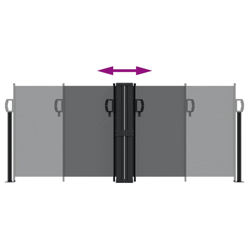 Retractable Side Awning Black 100x1000 cm Payday Deals