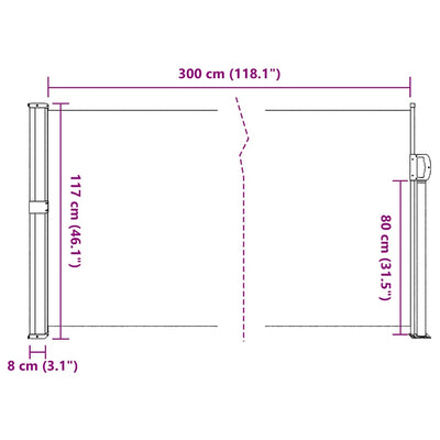 Retractable Side Awning Black 117x300 cm Payday Deals
