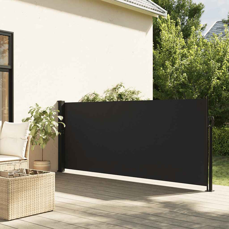 Retractable Side Awning Black 120x600 cm Payday Deals