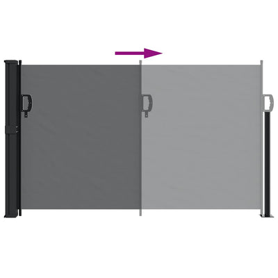 Retractable Side Awning Black 120x600 cm Payday Deals