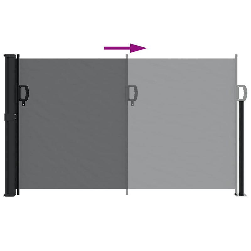 Retractable Side Awning Black 120x600 cm Payday Deals