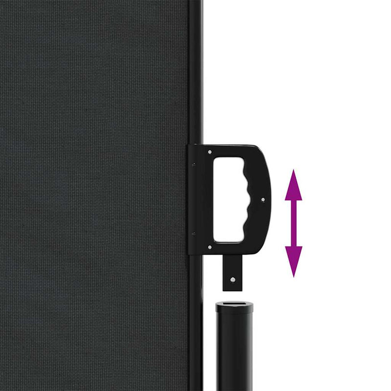 Retractable Side Awning Black 120x600 cm Payday Deals