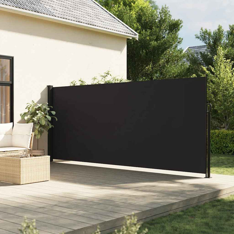 Retractable Side Awning Black 160x600 cm Payday Deals