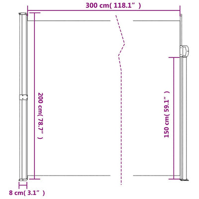 Retractable Side Awning Black 200x300 cm Payday Deals