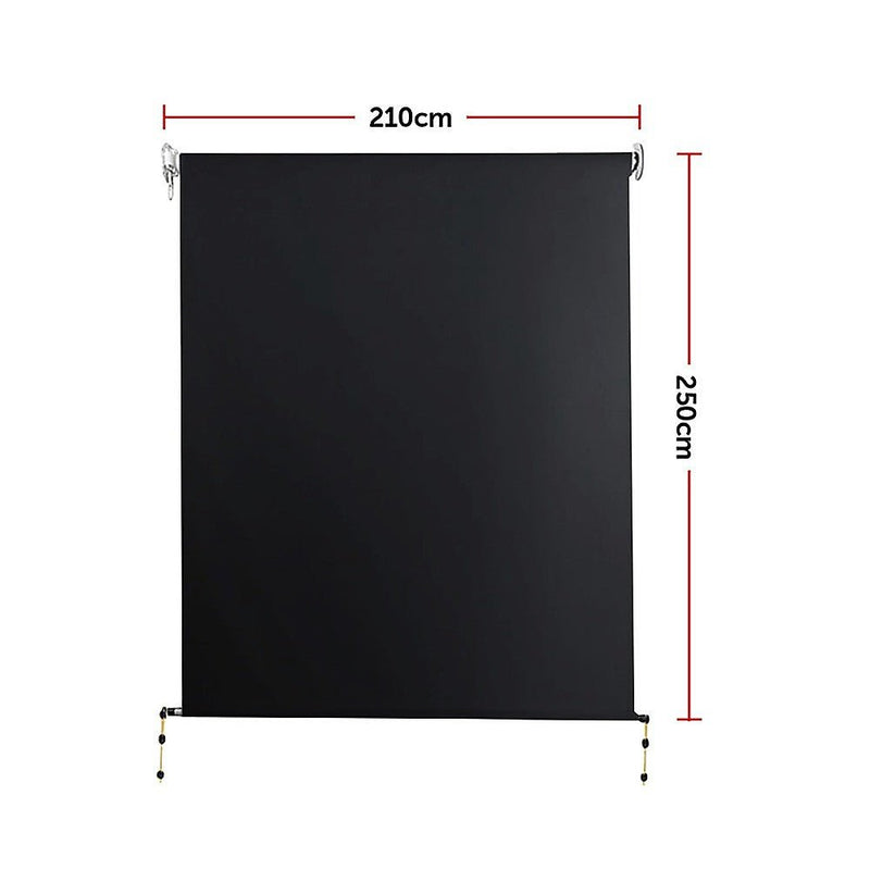 Retractable Straight Drop Roll Down Awning Garden Patio Screen 2.1X2.5M Payday Deals