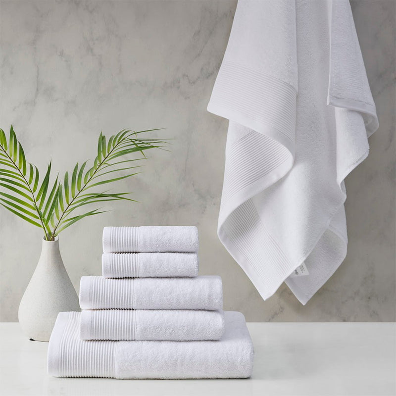 Retreat Cotton Tencel Antimicrobial 6 Piece White Towel Set by Cloud Linen Payday Deals