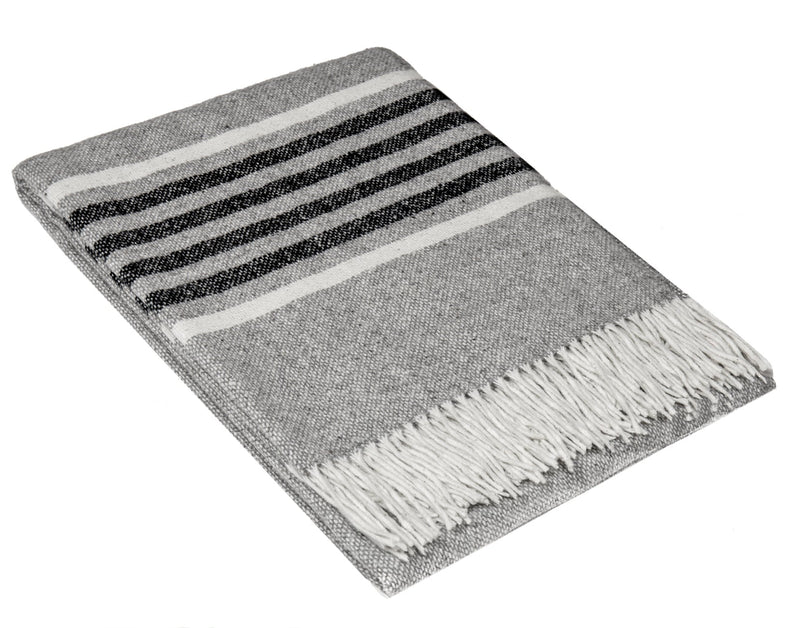 Richmond Throw - Reclaimed Wool Blend - Grey Payday Deals