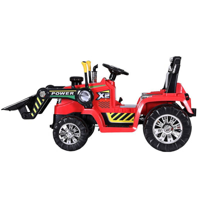 Rigo Kids Electric Ride On Car Bulldozer Digger Loader Remote 6V Red Payday Deals