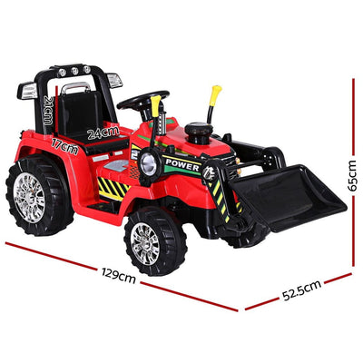 Rigo Kids Electric Ride On Car Bulldozer Digger Loader Remote 6V Red Payday Deals