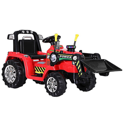 Rigo Kids Electric Ride On Car Bulldozer Digger Loader Remote 6V Red Payday Deals