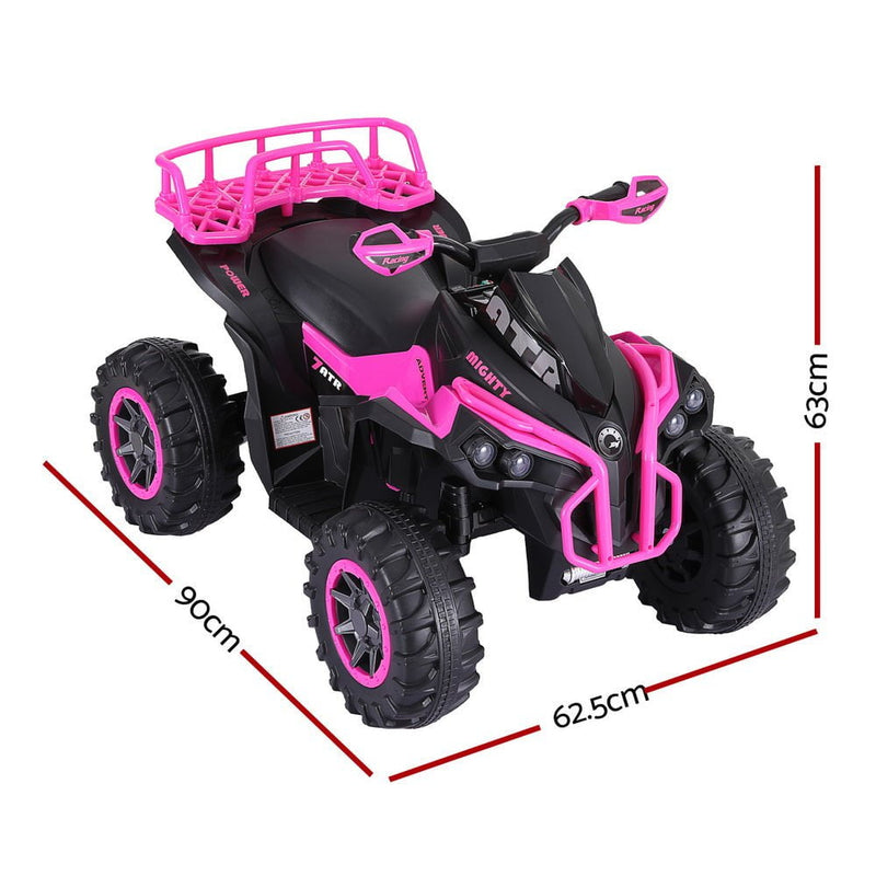 Rigo Kids Ride On Car ATV Quad Motorbike Storage Rack Electric Toys 12V Pink Payday Deals