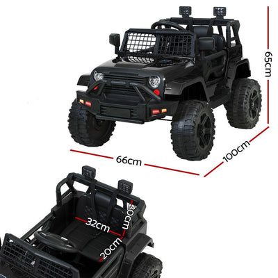 Rigo Kids Ride On Car Electric 12V Car Toys Jeep Battery Remote Control Black Payday Deals