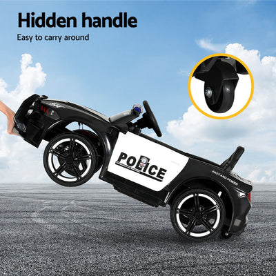 Rigo Kids Ride On Car Electric Patrol Police Cars Battery Powered Toys 12V Black Payday Deals
