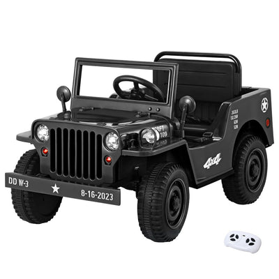 Rigo Kids Ride On Car Off Road Military Toy Cars 12V Black Payday Deals