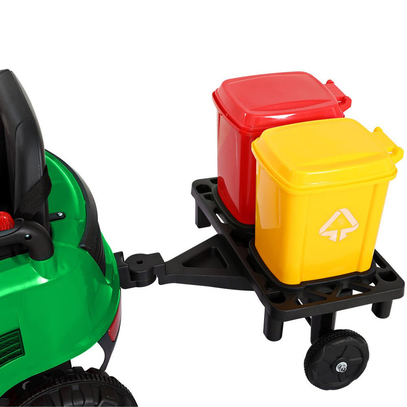 Rigo Kids Ride On Car Street Sweeper Truck w/Rotating Brushes Garbage Cans Green Payday Deals