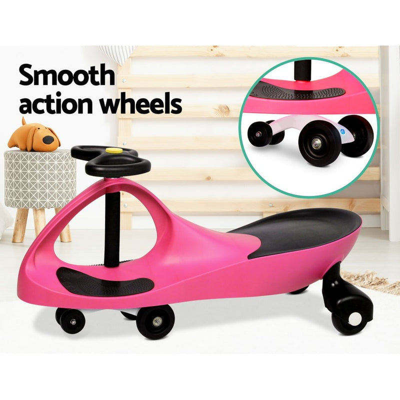 Rigo Kids Ride On Swing Car  - Pink Payday Deals
