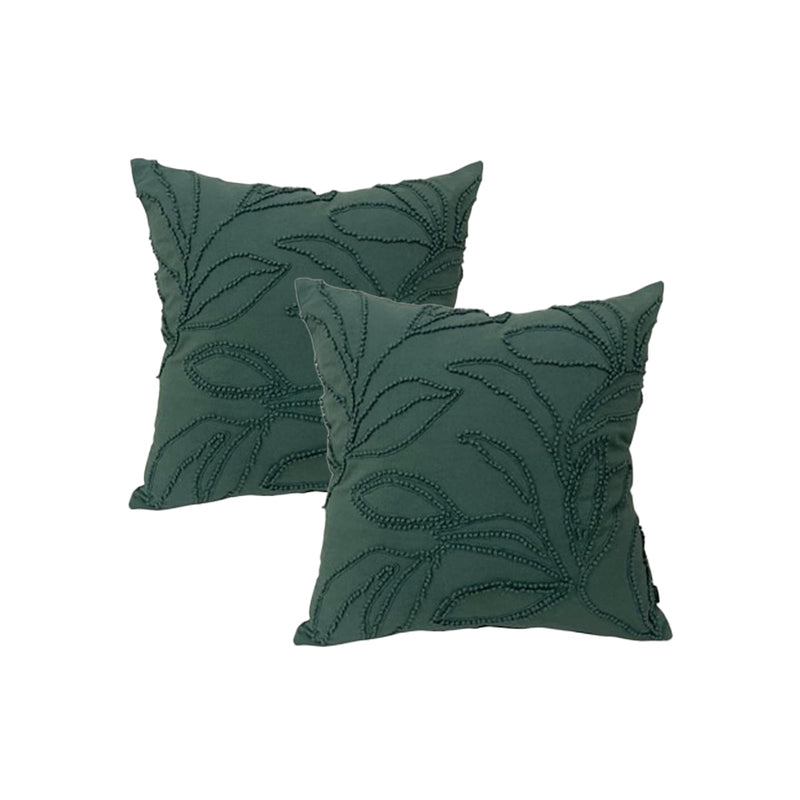 Riviera Teal Twin Pack Cotton Embroidered Cushion Feather Filled by Cloud Linen Payday Deals