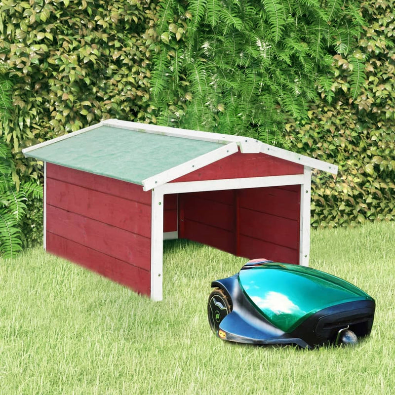 Robotic Lawn Mower Garage 72x87x50 cm Red and White Firwood Payday Deals